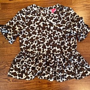 Laroque size 4 leopard peplum top